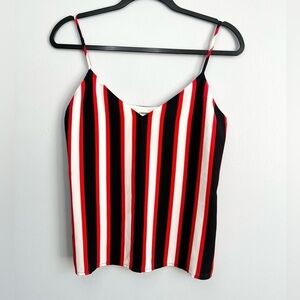 Lagence Size XS • Black Red Stripe Tank Silk.
